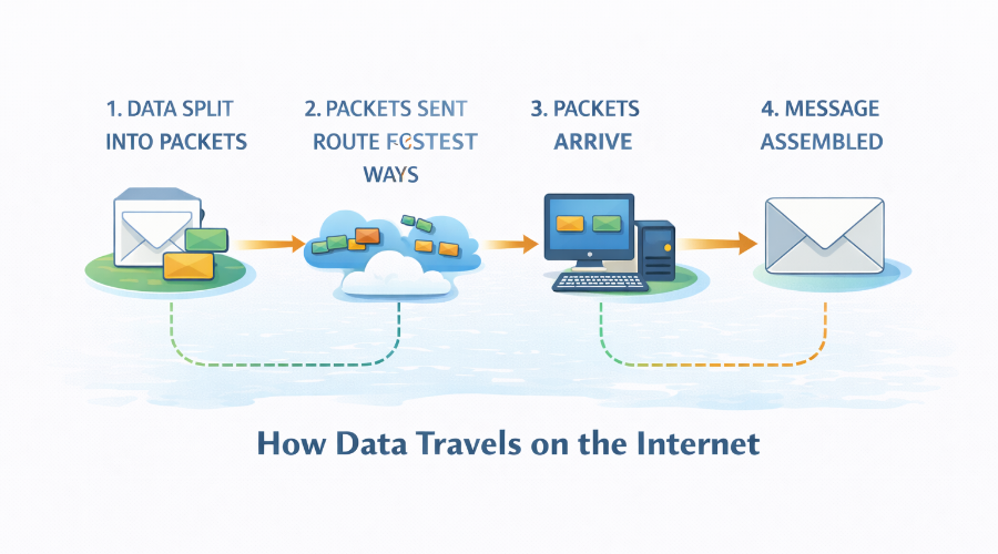 how does the internet work step by step diagram